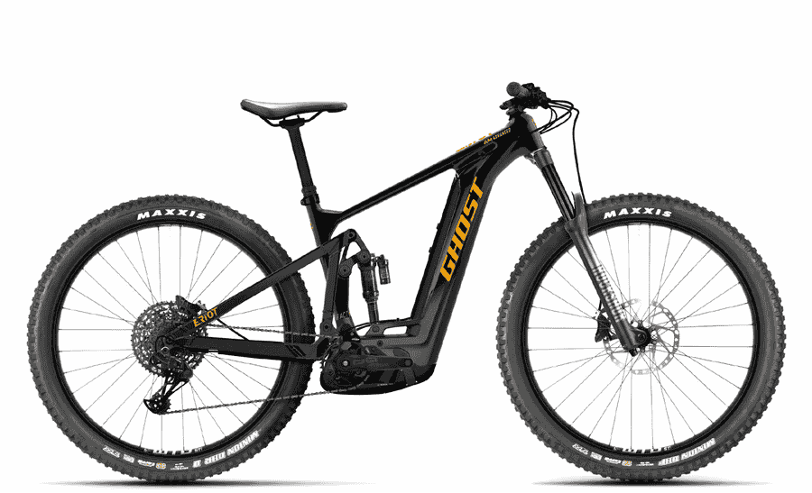 Ghost E-Riot AM CF Advanced - 27.5 // 29 Zoll 750Wh 12K Fully - black/dirty orange - glossy/matt