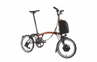 Brompton P-Line Electric Urban 4-speed - Typ H- 16 Zoll 300Wh 4K Faltrad - Flame Lacquer