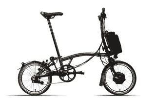 Brompton C-Line Electric Explore - Typ M - 16 Zoll 300Wh 6N Faltrad - Gloss Black Lacquer