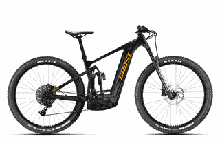 Ghost E-Riot AM CF Advanced - 27.5 // 29 Zoll 750Wh 12K Fully - black/dirty orange - glossy/matt