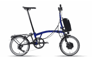 Brompton P-Line Electric Explore 12-speed - Typ H - 16 Zoll 300Wh 12K Faltrad - Bolt Blue Lacquer